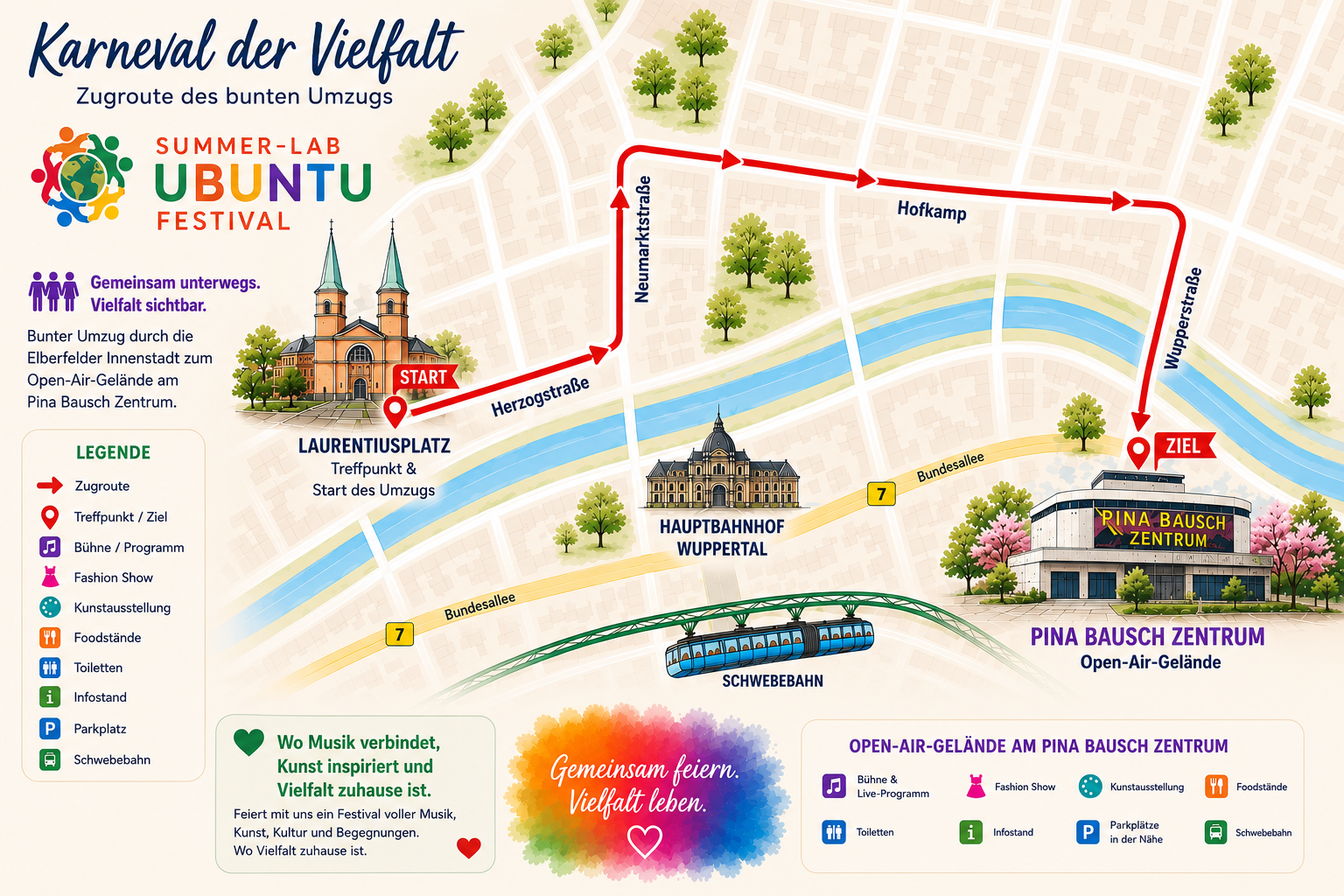 Streckenverlauf Karneval der Vielfalt
